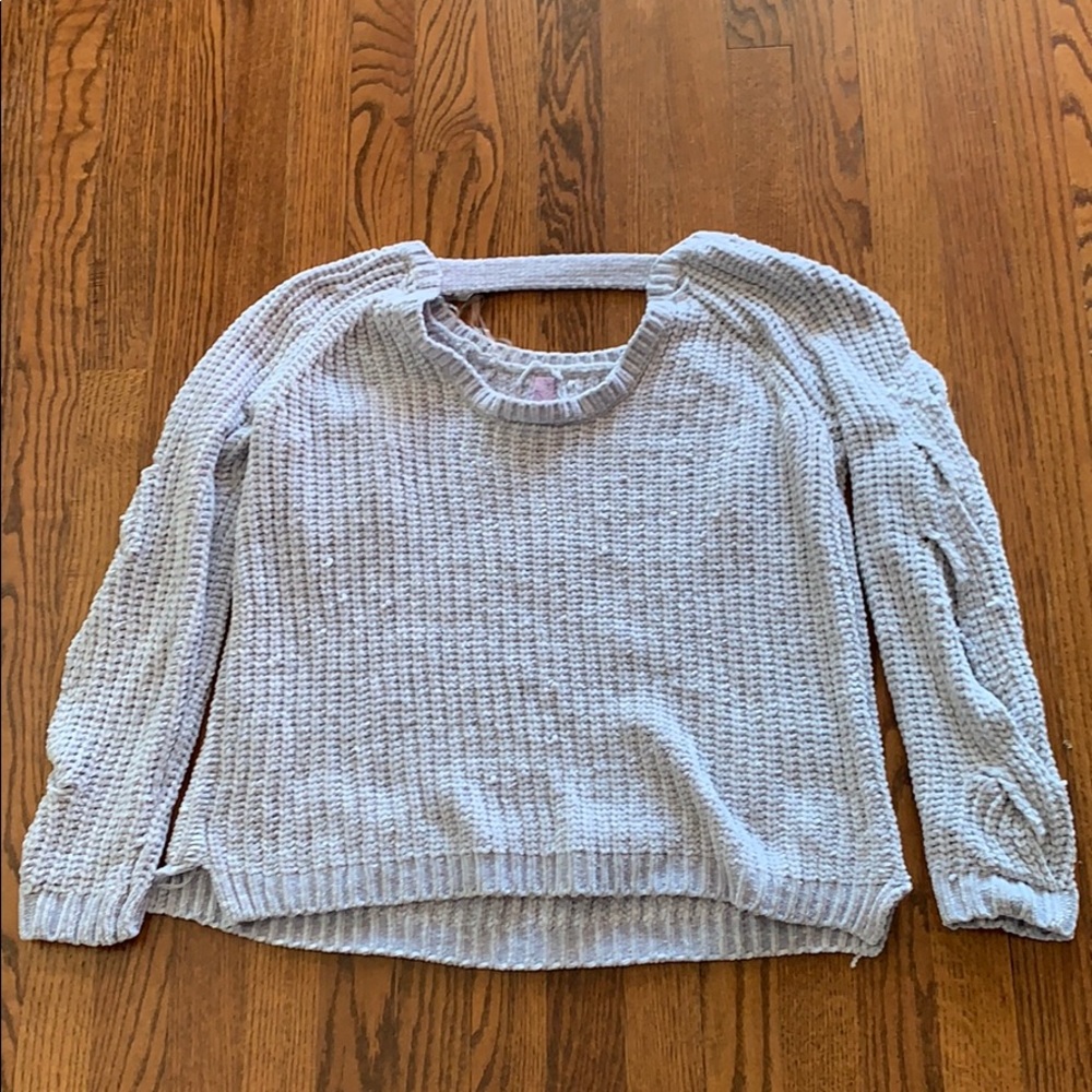 Gray knit sweater